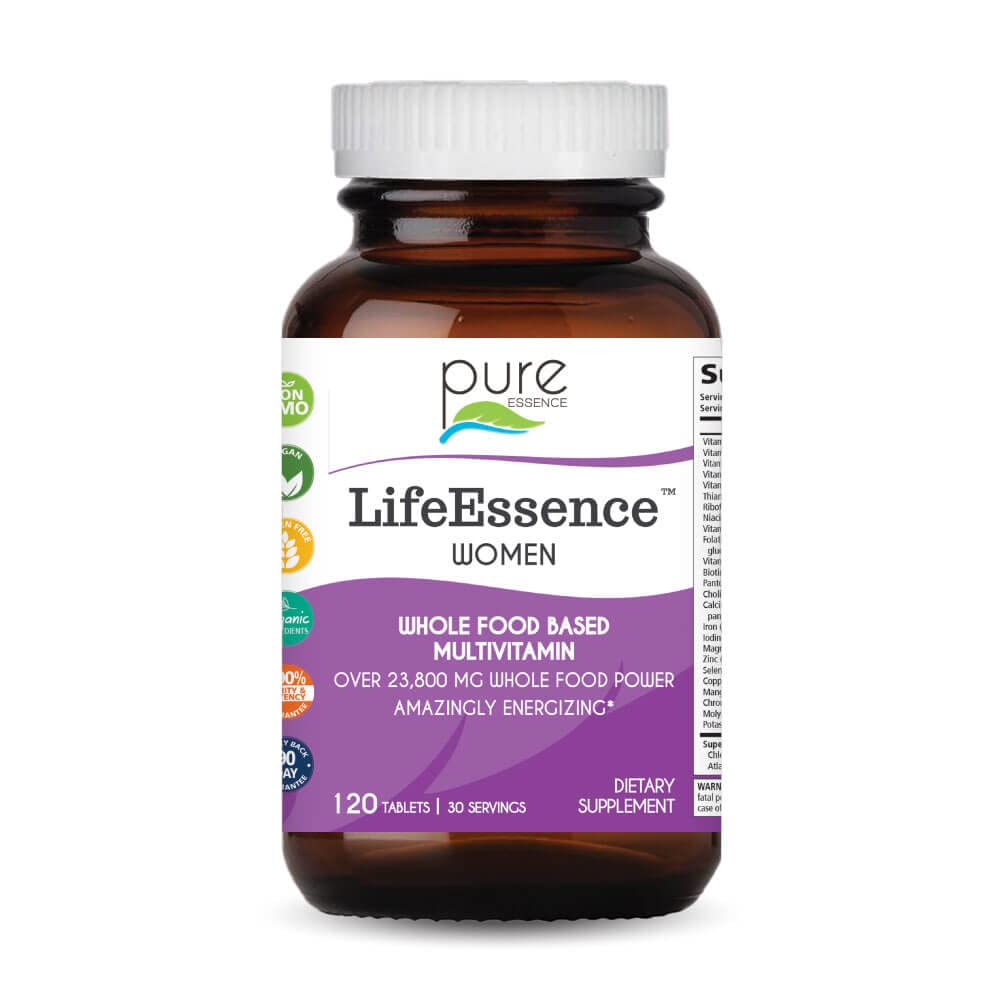 LifeEssence Women's Formula bottle and label showing 120 tablets