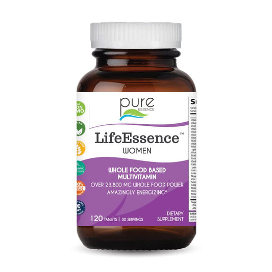 LifeEssence Women's Formula bottle and label showing 120 tablets