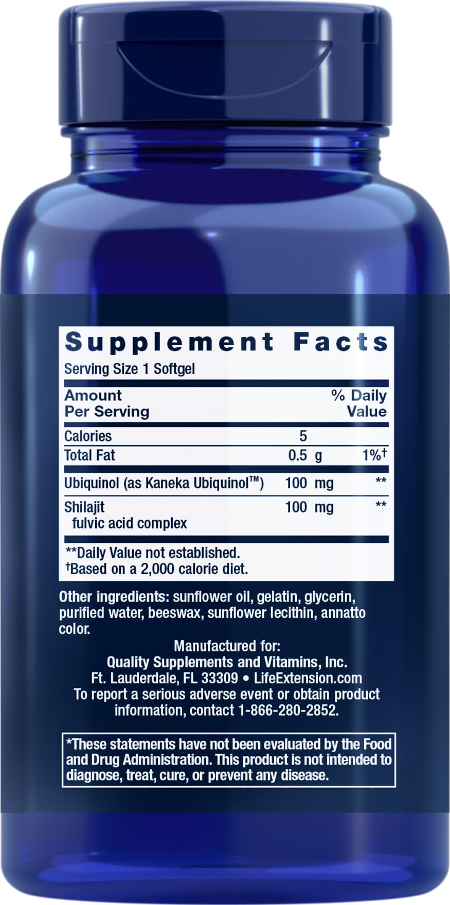 Two LifeExtension CoQ10 ubiquinol 100 mg bottles side by side