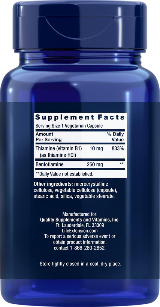 LifeExtension Mega Benfotiamine 250 mg bottle and label