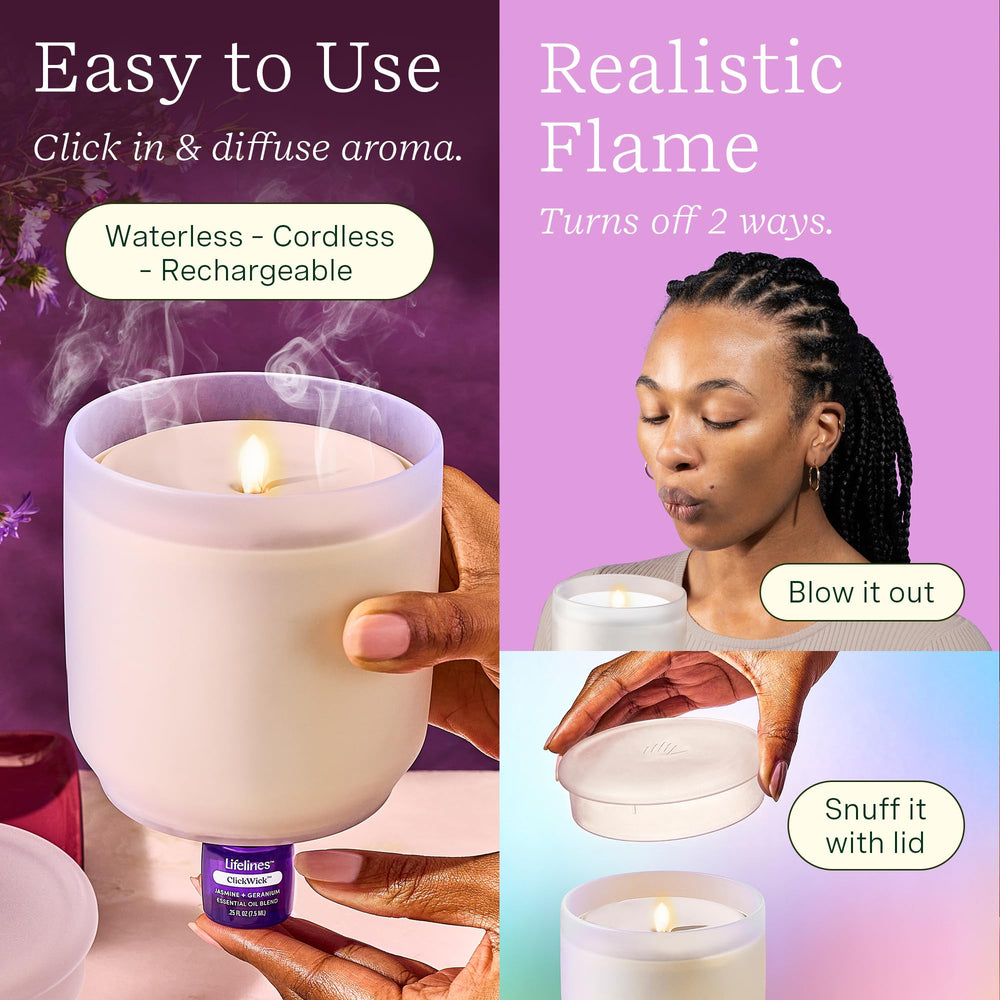 Two ClickWick essential oil blends included with the diffuser
