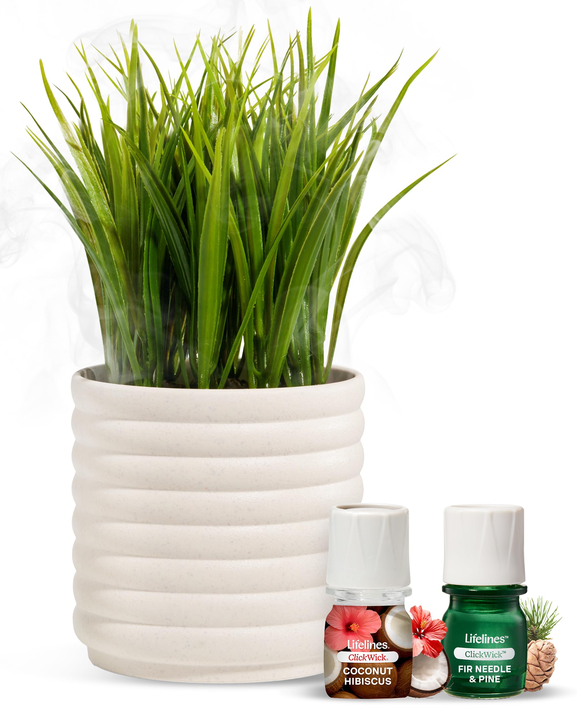 Lifelines plant diffuser bundle - front view with faux plant
