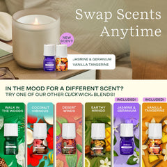 Diffuser accepting a ClickWick bottle to swap scents