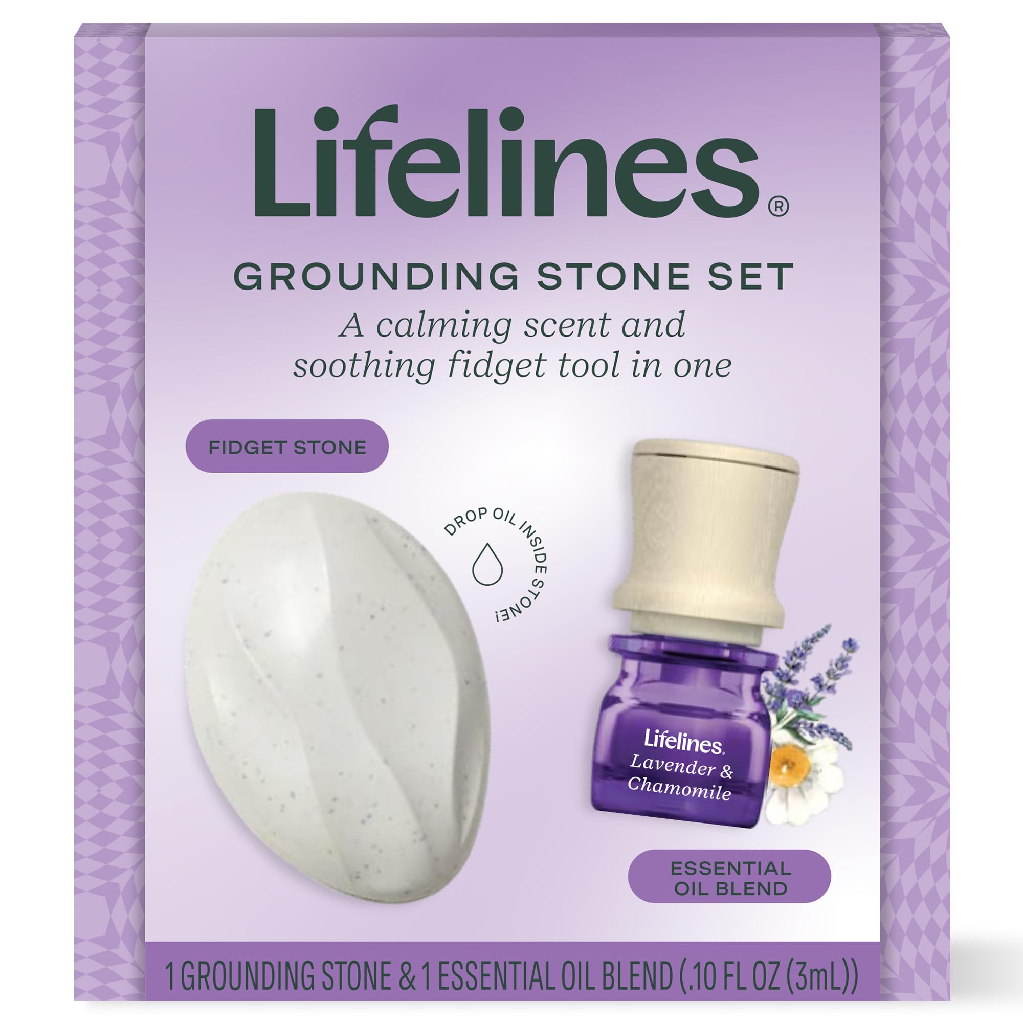 Lifelines Grounding Stone Gift Set with In Bloom Essential Oil Blend