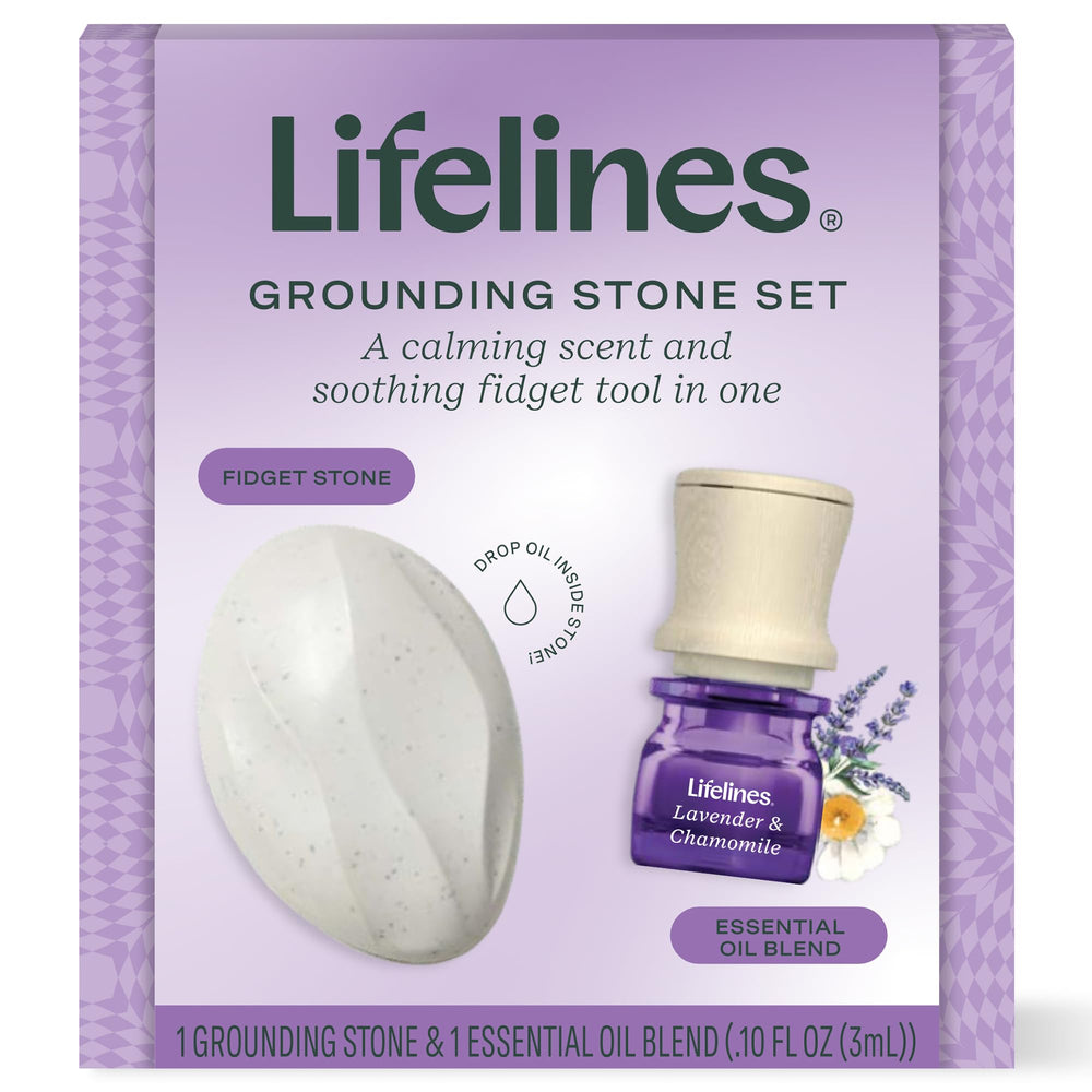 Lifelines Grounding Stone Gift Set with In Bloom Essential Oil Blend