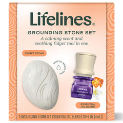 Lifelines Grounding Stone Gift Set main product image showing the grounding stone and oil blend
