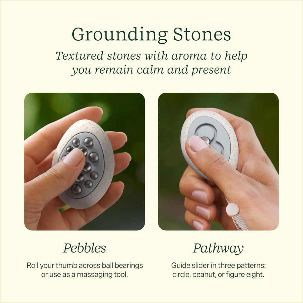 Portable Lifelines grounding stones displayed for on-the-go calming