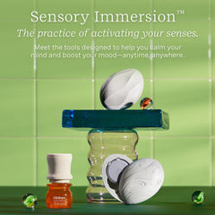 Person using Lifelines grounding stones for sensory immersion