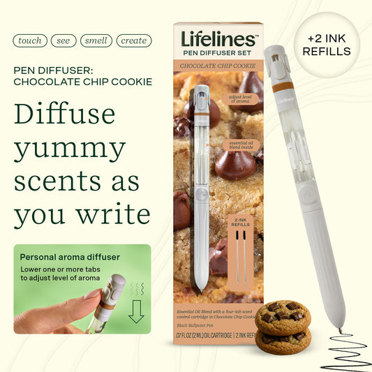 Lifelines Pen Diffuser side view Chocolate Chip Cookie scent