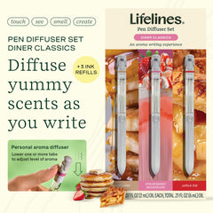 Close-up view of aroma diffusing vents and comfortable grip on Lifelines pen