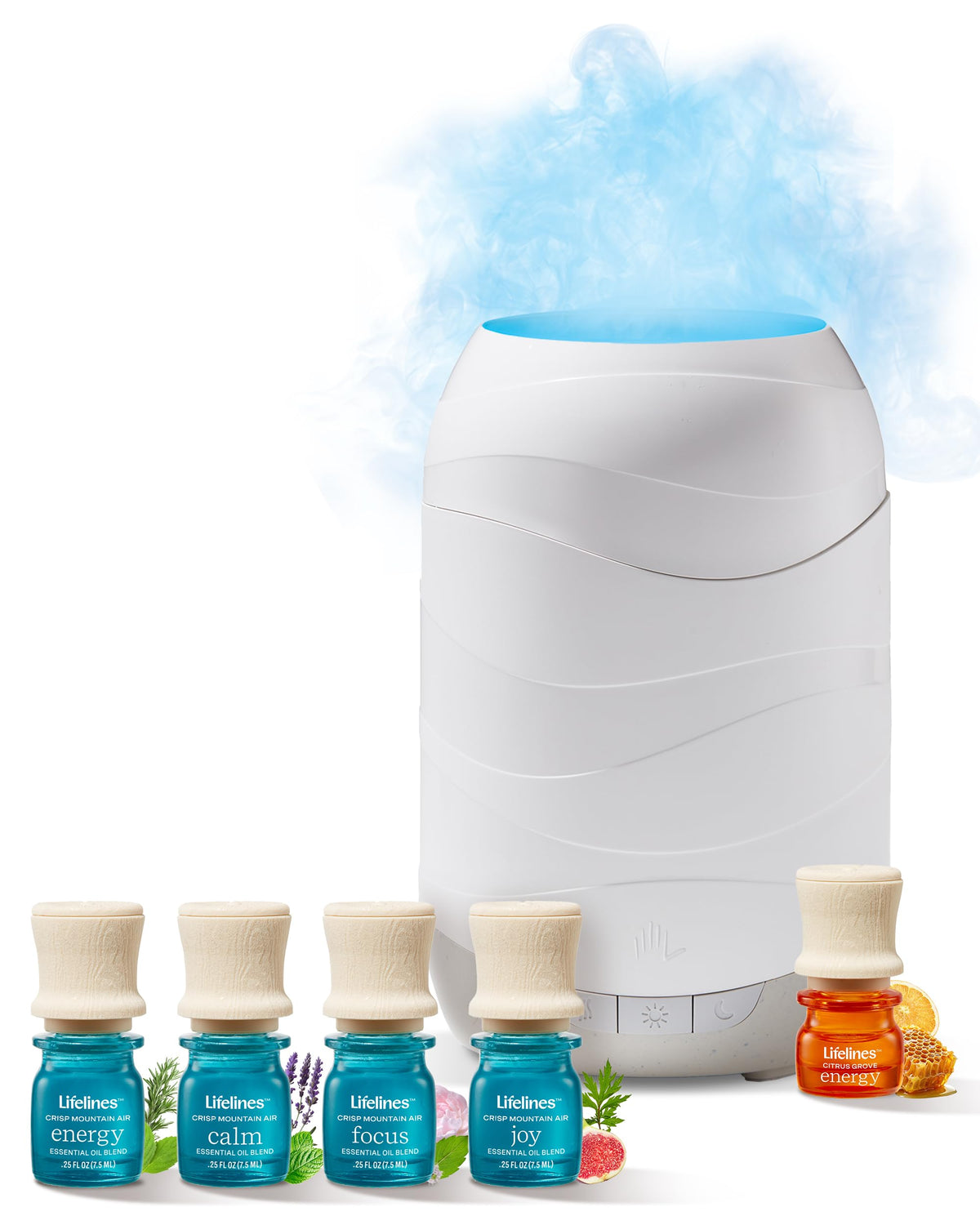 Lifelines Waves Ultrasonic Diffuser 200ml on a bedside table