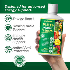 Life's Fortune Liquid Multivitamin tropical flavor 32 oz pack two bottles