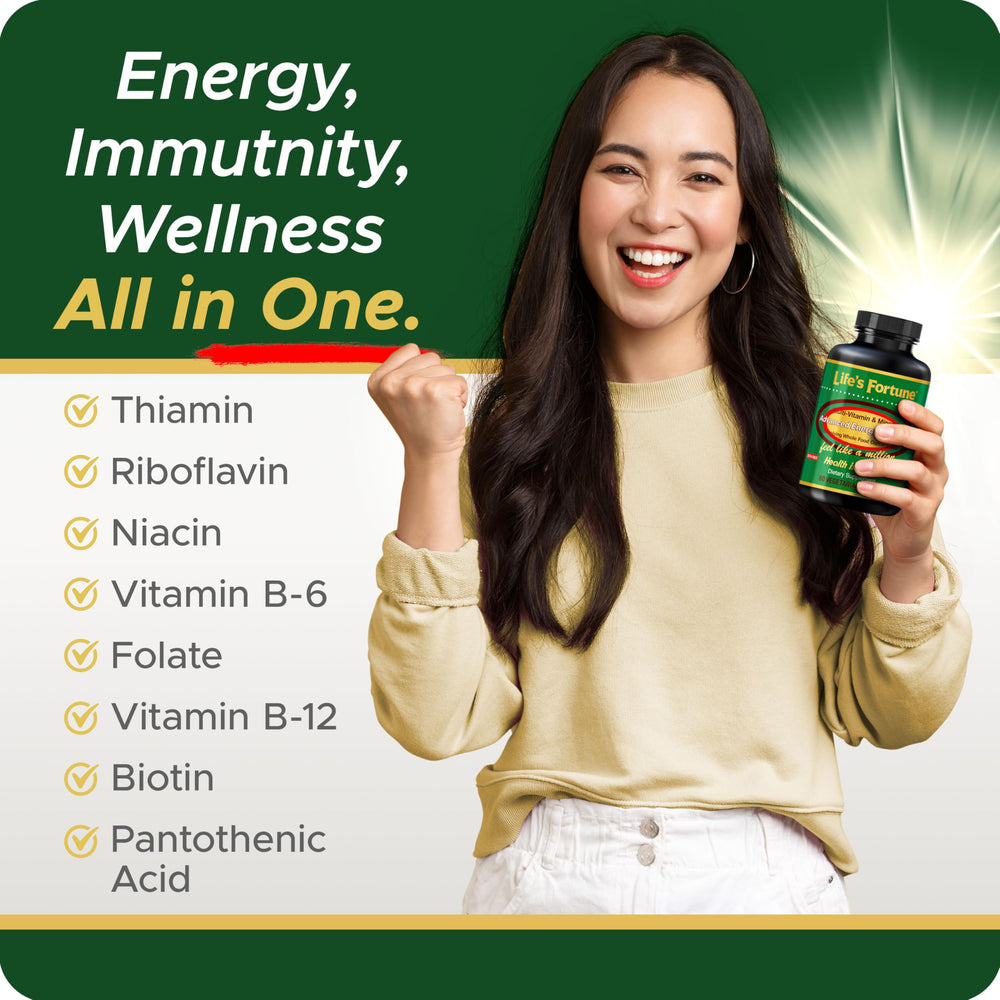 Ingredients for energy support including B-complex vitamins and green tea