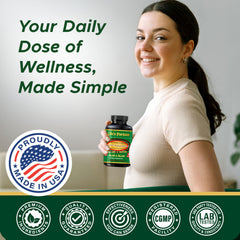 Gluten-free, soy-free, non-GMO, kosher badges