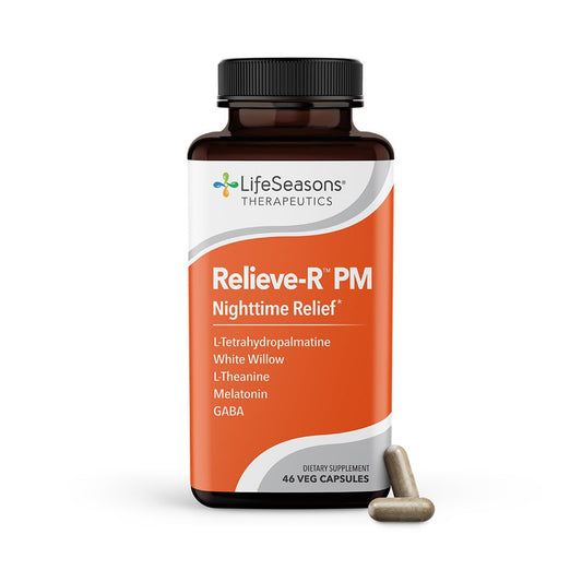 LifeSeasons Relieve-R PM bottle with capsules