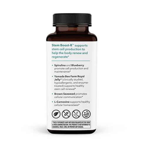 Stem Boost-R ingredients including Spirulina, Blueberry, and Brown Seaweed