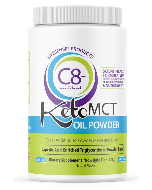 LifeSense C8 MCT Oil Powder Unflavored bottle label