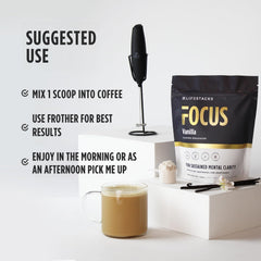 Prepared coffee with LIFESTACKS Vanilla MCT Oil for enhanced focus