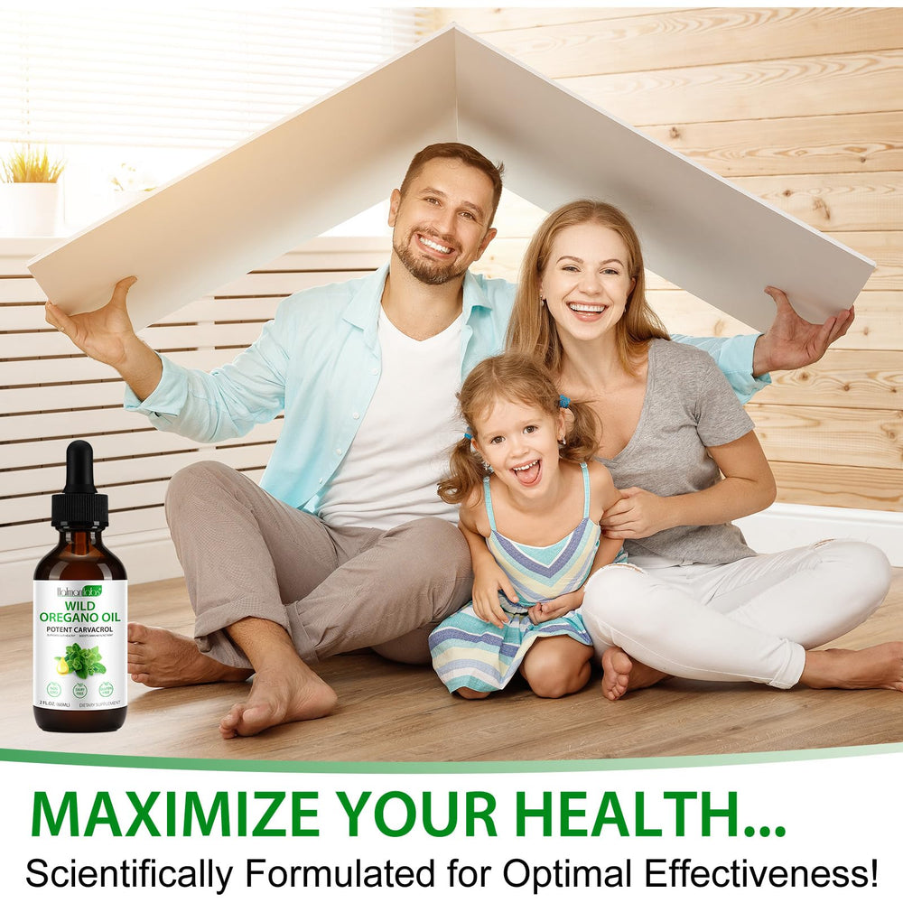 Lifestyle concept of immune, digestive, and energy support with oregano oil