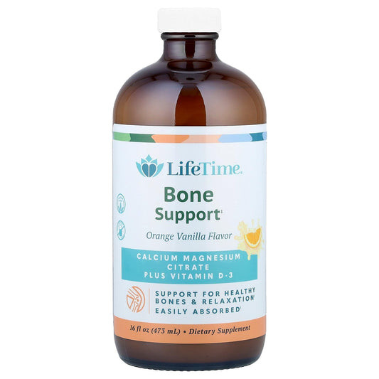 LifeTime Liquid Calcium Magnesium Citrate Orange Vanilla bottle on white background