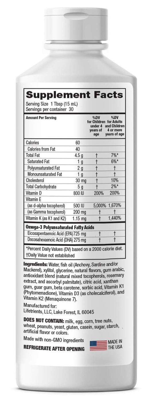 Speak+D Smooth Orange Vanilla ingredients and serving ratios panel