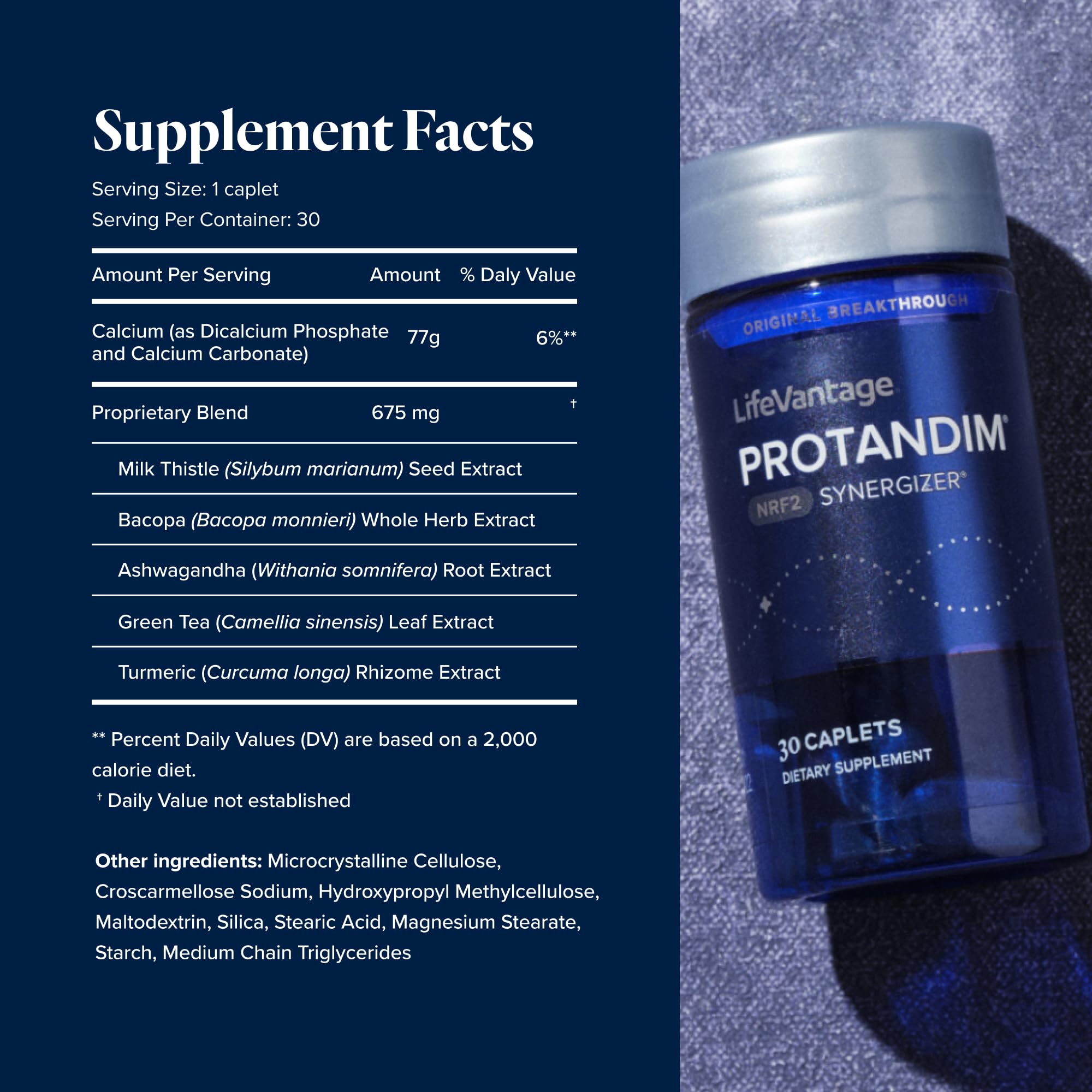 LifeVantage Protandim phytonutrient blend featuring turmeric and green tea for healthy aging support