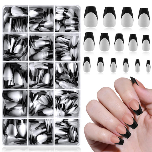 Lifextol 300pc short coffin nail tips kit packaging for quick selection