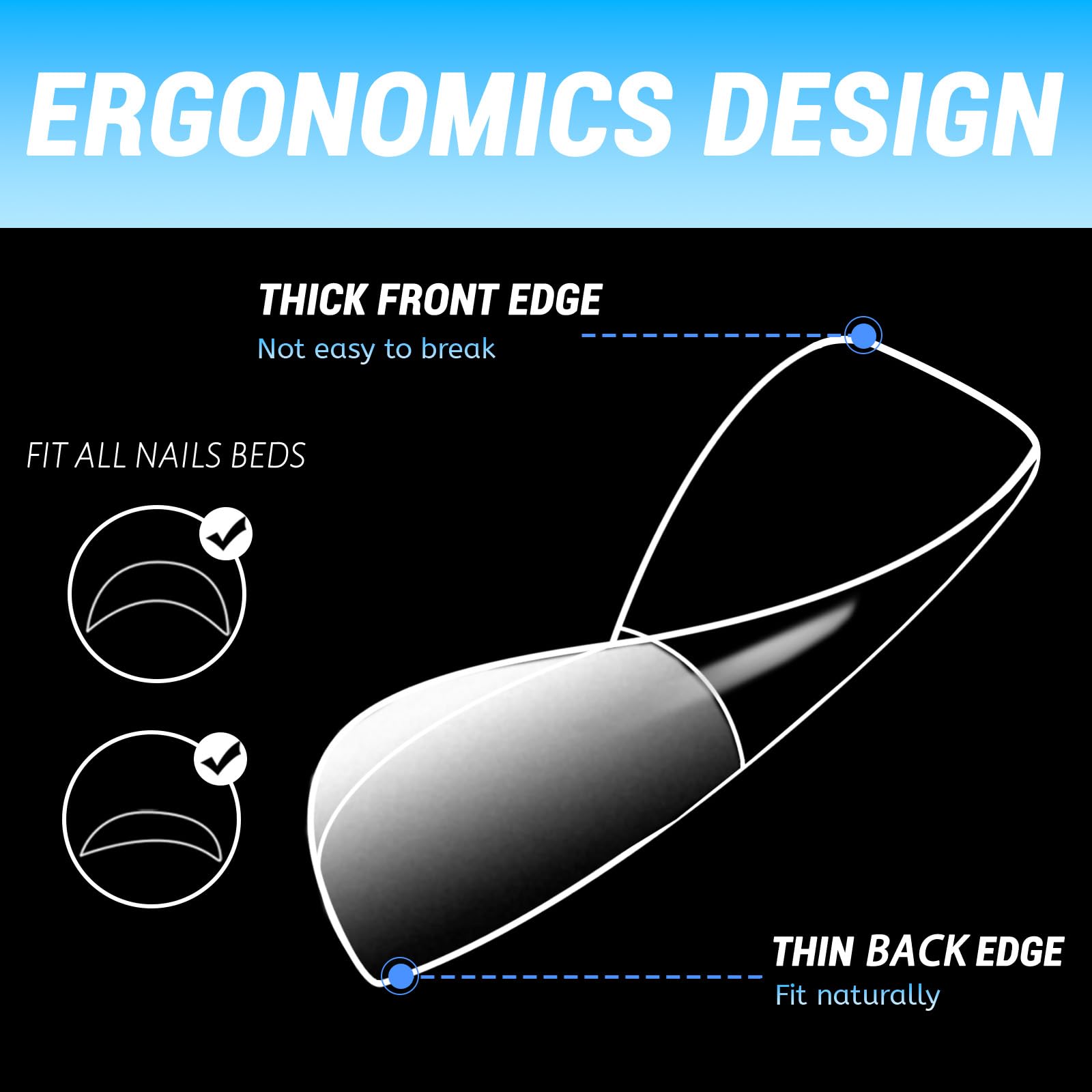 Lifextol 504-piece coffin gel nail tips kit ready for versatile DIY designs.