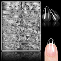 Lifextol 504pc almond gel nail tips, full pack front view for salon-quality home manicures.