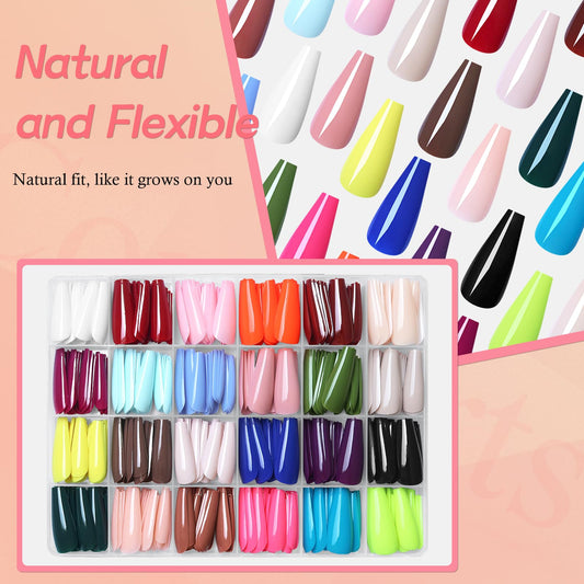 Lifextol 576pc nails kit with glue and tabs for quick at-home manicures.