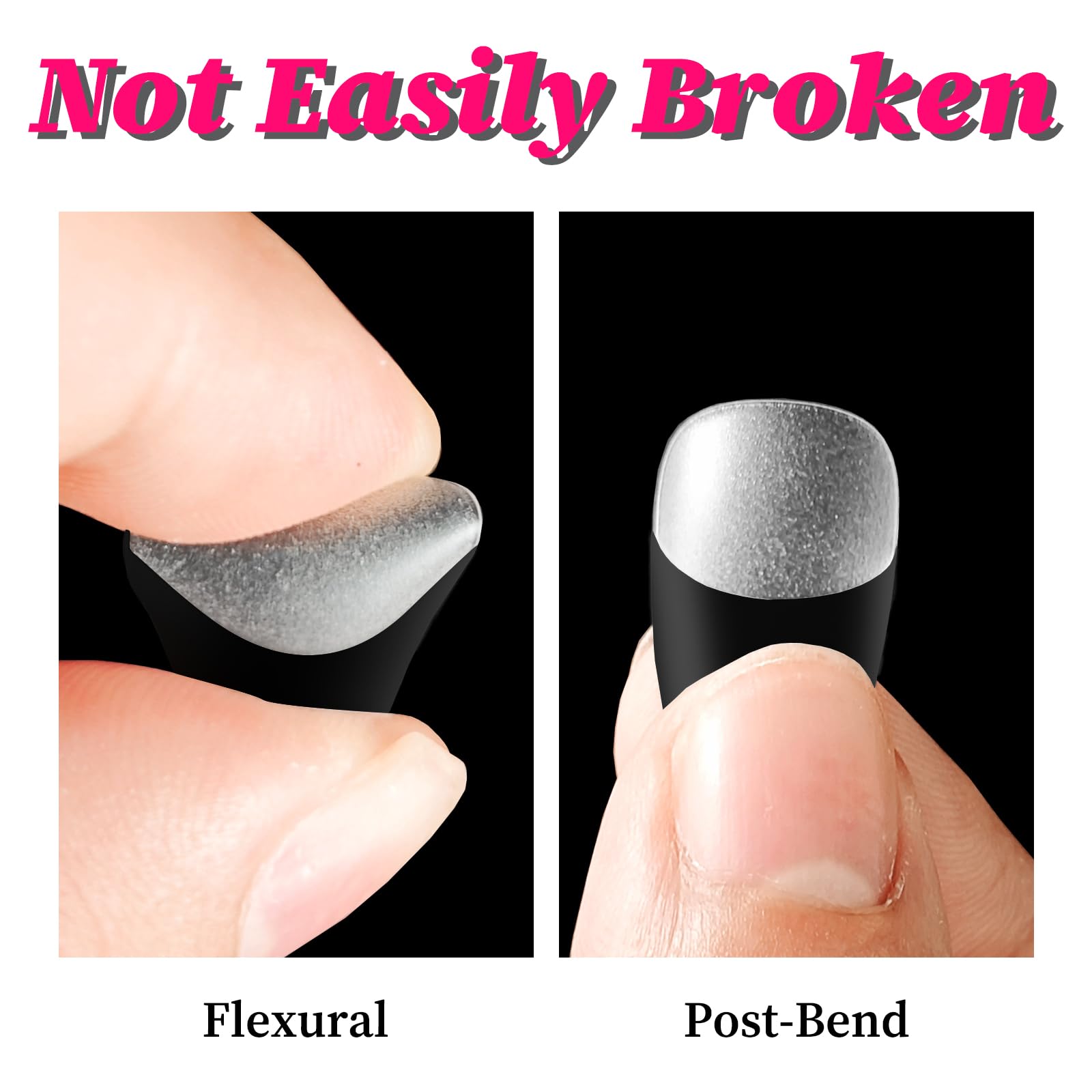 Lifextol acrylic nails short length with thin back edge for comfortable fit