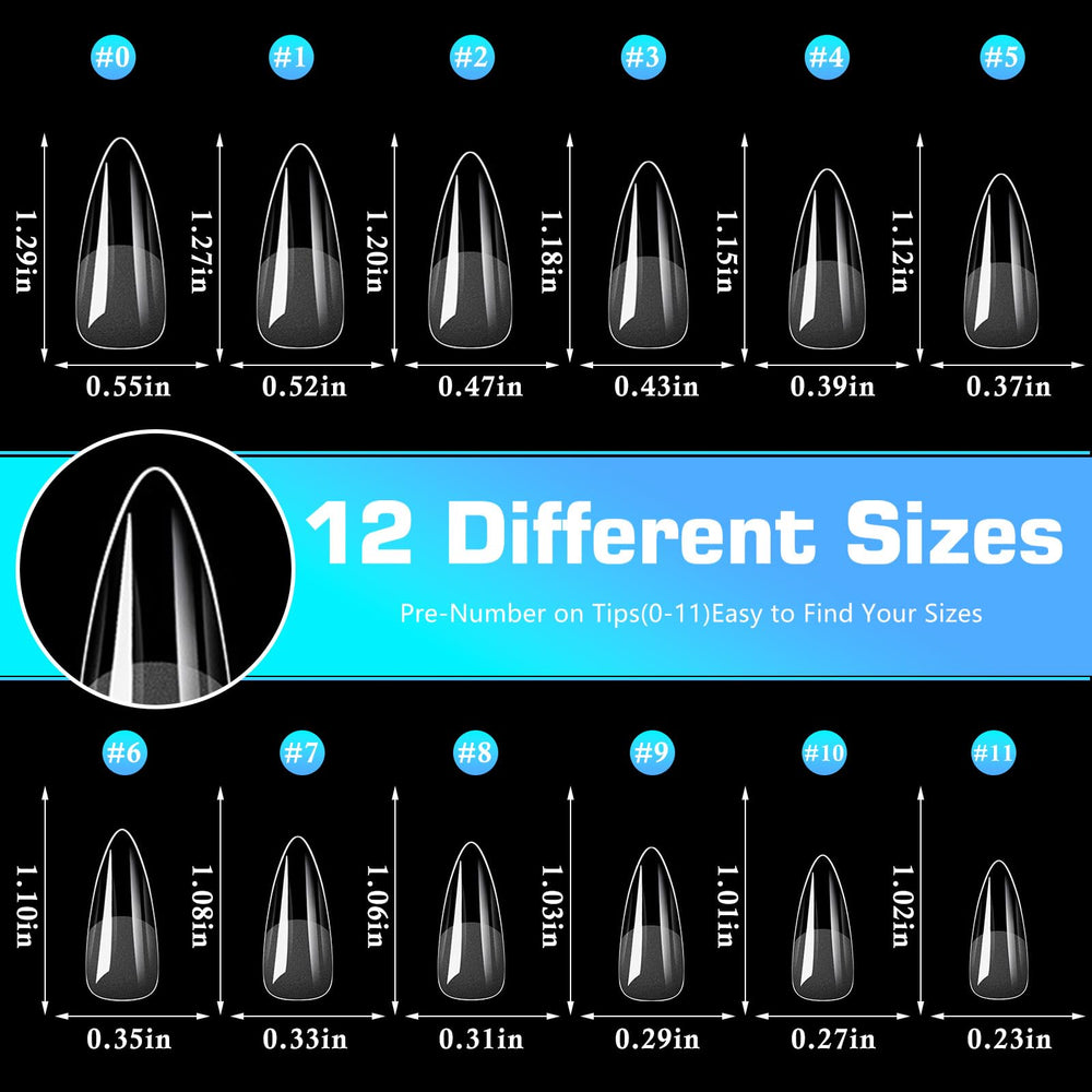 Clear Lifextol nail tips ready for adhesion and simple art