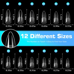 Clear Lifextol nail tips ready for adhesion and simple art