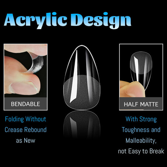 Lifextol clear press-on nails with glossy finish for quick salon-like manicures.