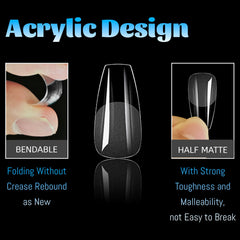 Lifextol close-up of soft gel nail tips showing smooth edges and glossy finish.