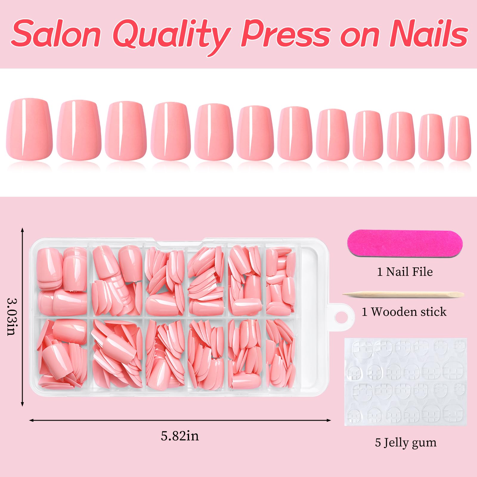 Lifextol coffin nails fit various nail shapes for daily use