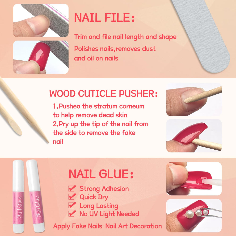 Lifextol 24-color coffin nail set to match outfits and occasions.