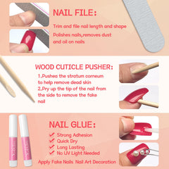 Lifextol 24-color coffin nail set to match outfits and occasions.