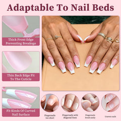 Lifextol elegant French tip nails ideal for everyday wear.