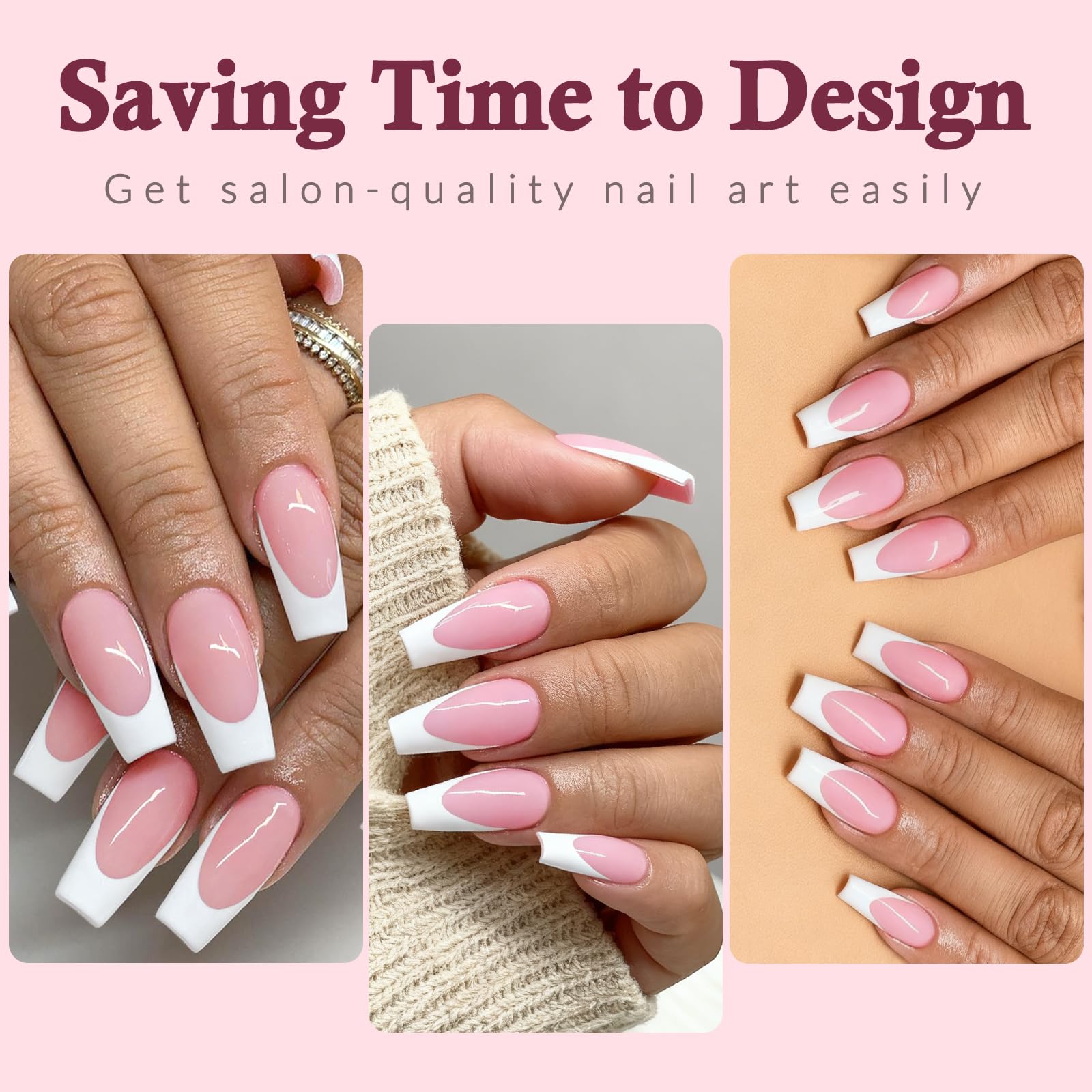 Lifextol glossy finish press-on nails no top coat needed.