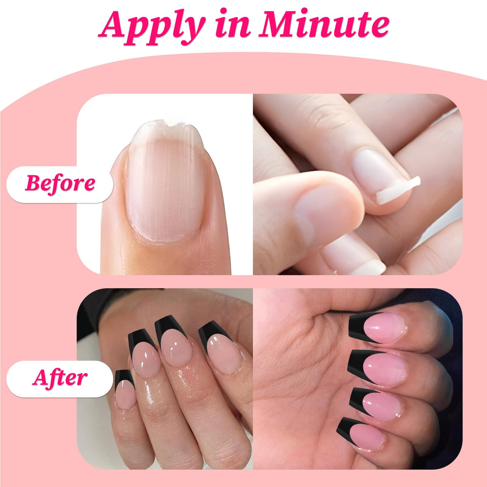 Lifextol glue-on nails kit with pre-numbered sizes for easy finding