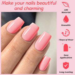 Lifextol pink coffin nails include 12 sizes for secure fit