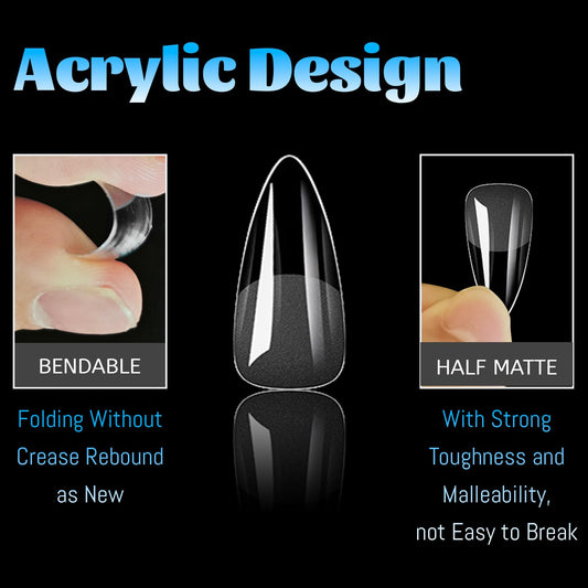 Lifextol pre-shaped almond gel nail tips fit snugly for quick, professional-looking extensions.
