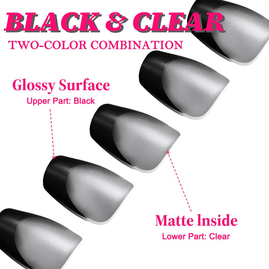 Lifextol short coffin nails with white French tip for a classic look