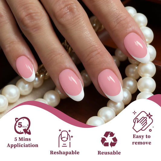 Lifextol short almond nails close-up for salon-like look