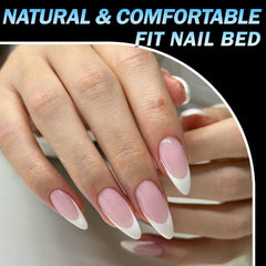 Lifextol almond nail tips come in varied sizes for versatile DIY manicures.