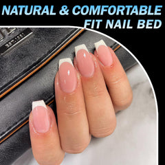Lifextol variety sizes coffin tips collection for different nail bed shapes.