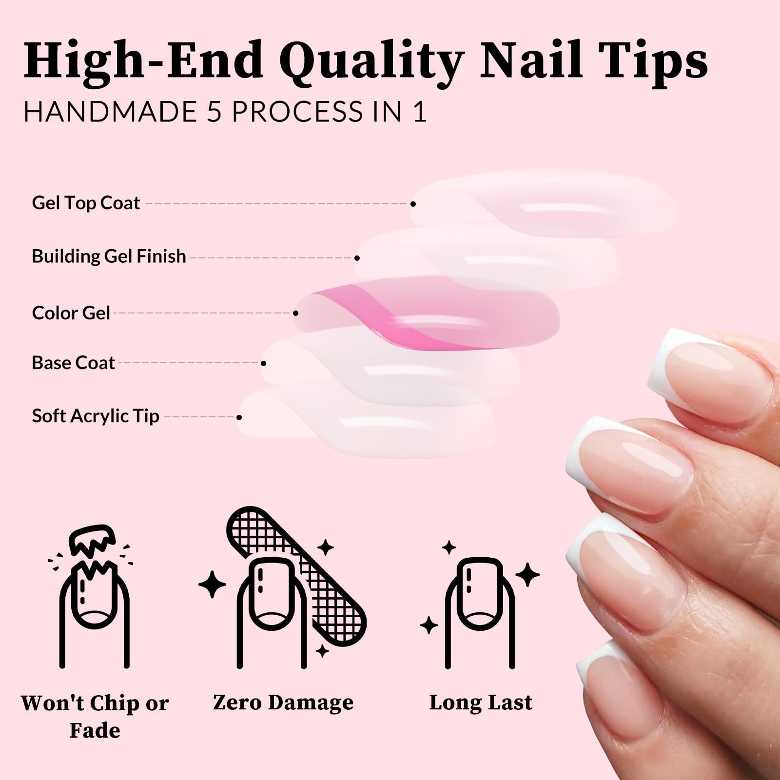 Lifextol white French tip nails with glossy finish for ready-to-wear style.