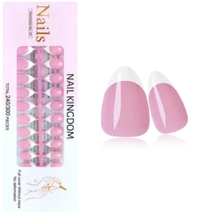 Lifextol white French tip almond press-on nails pack for easy at-home manicure