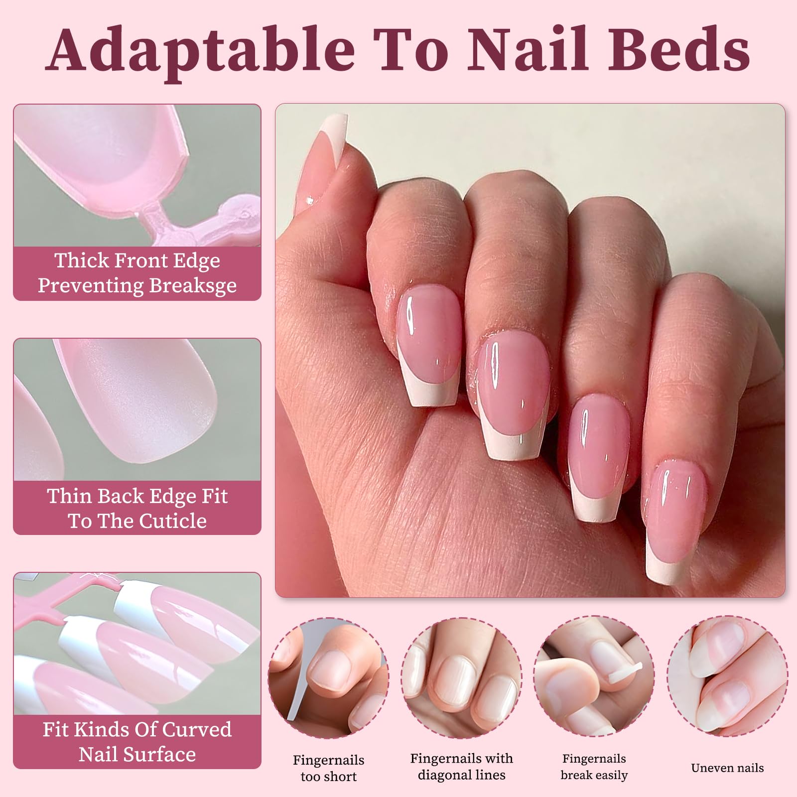 Ready-to-wear nails sealed with top coat for durable finish